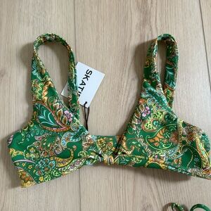 BNWT Skatie Riviera Bikini Green Multi Paisley